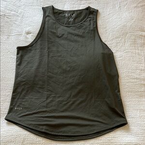 BYLT Basics Olive Tank Top Performance Drop cut